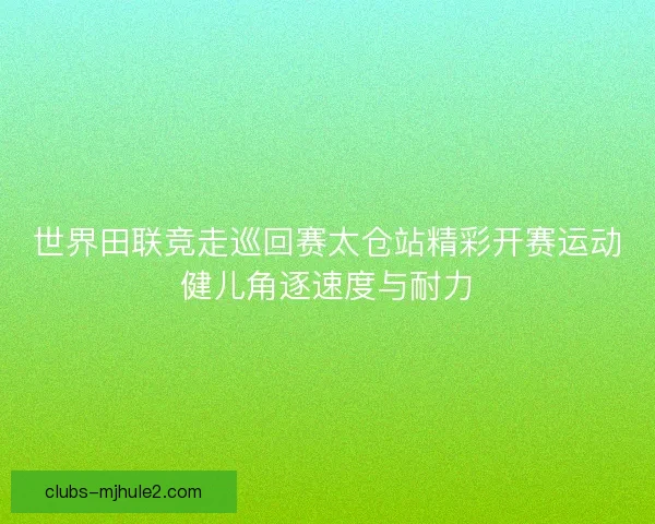 世界田联竞走巡回赛太仓站精彩开赛运动健儿角逐速度与耐力